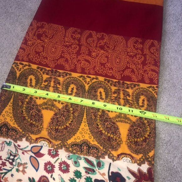 PIER 1 IMPORTS Multi-Color‎ Paisley Stripes TABLE RUNNER 72” x 13” Fall winter - Picture 7 of 14